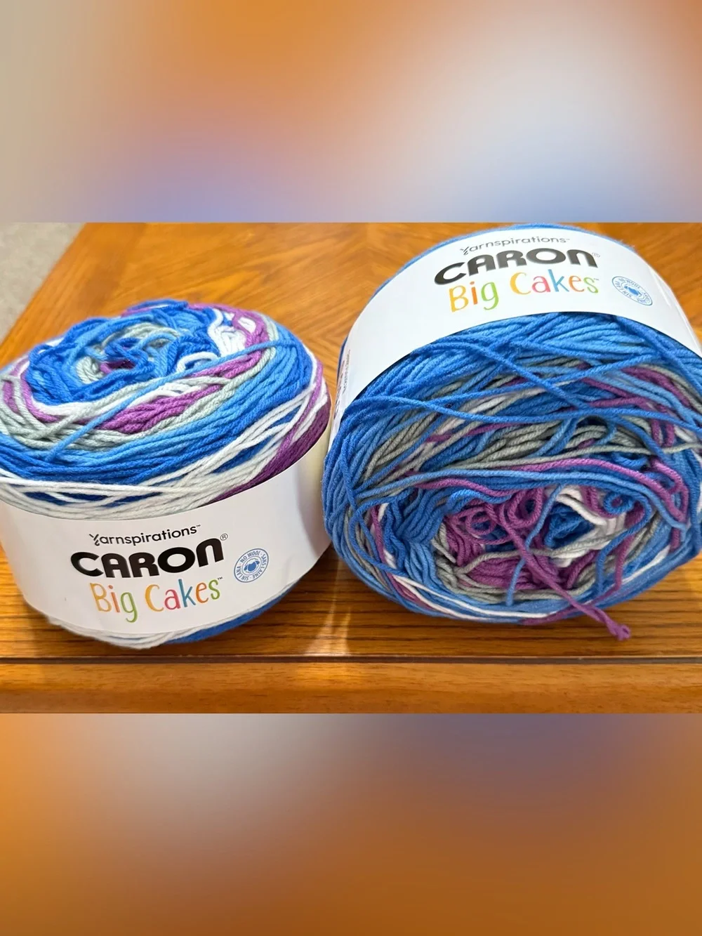 Caron Big Cakes Variegated Blueberry Pudding 2 Cakes New